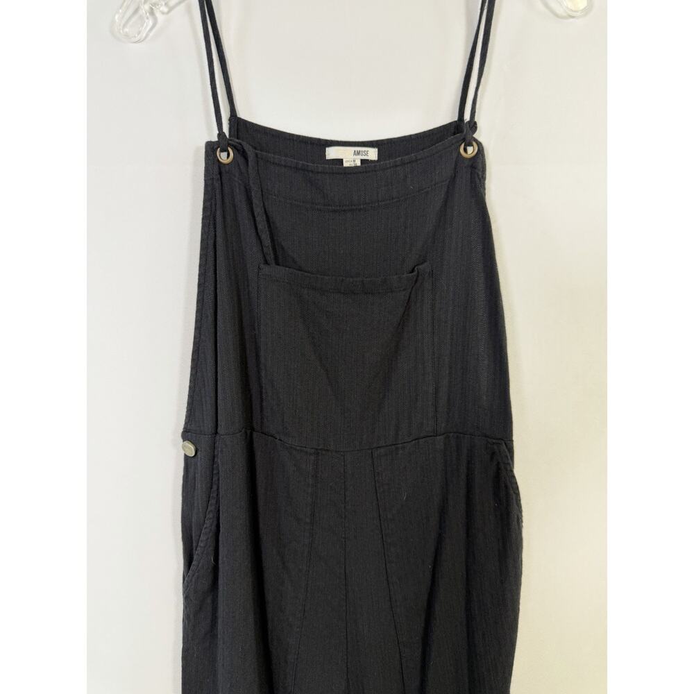 Amuse Society Jumpsuit Romper Size M Black Casual Lagenlook Comfy - Picture 2 of 16